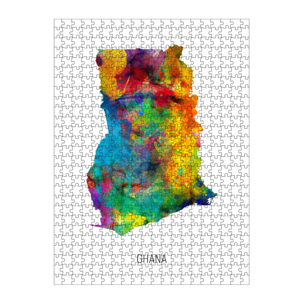 artboxONE Puzzle "Ghana Watercolor Map" artboxONE - Kartografie - Ghana,Map,Watercolor,Painting - Bild ghana