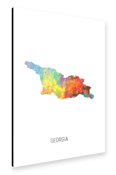 Alu-Dibond "Georgia Watercolor Map" 30x20 cm artboxONE
