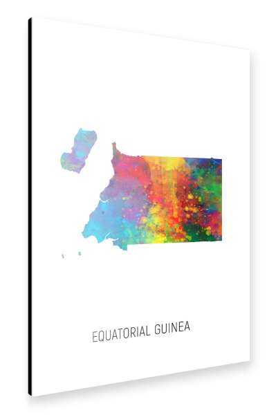 Alu-Dibond "Equatorial Guinea Watercolor Map" 30x20 cm artboxONE