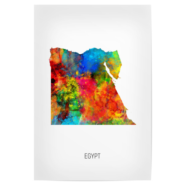 Poster 30x20 cm "Egypt Watercolor Map" artboxONE - Kartografie - Egypt,Map,Watercolor,Painting