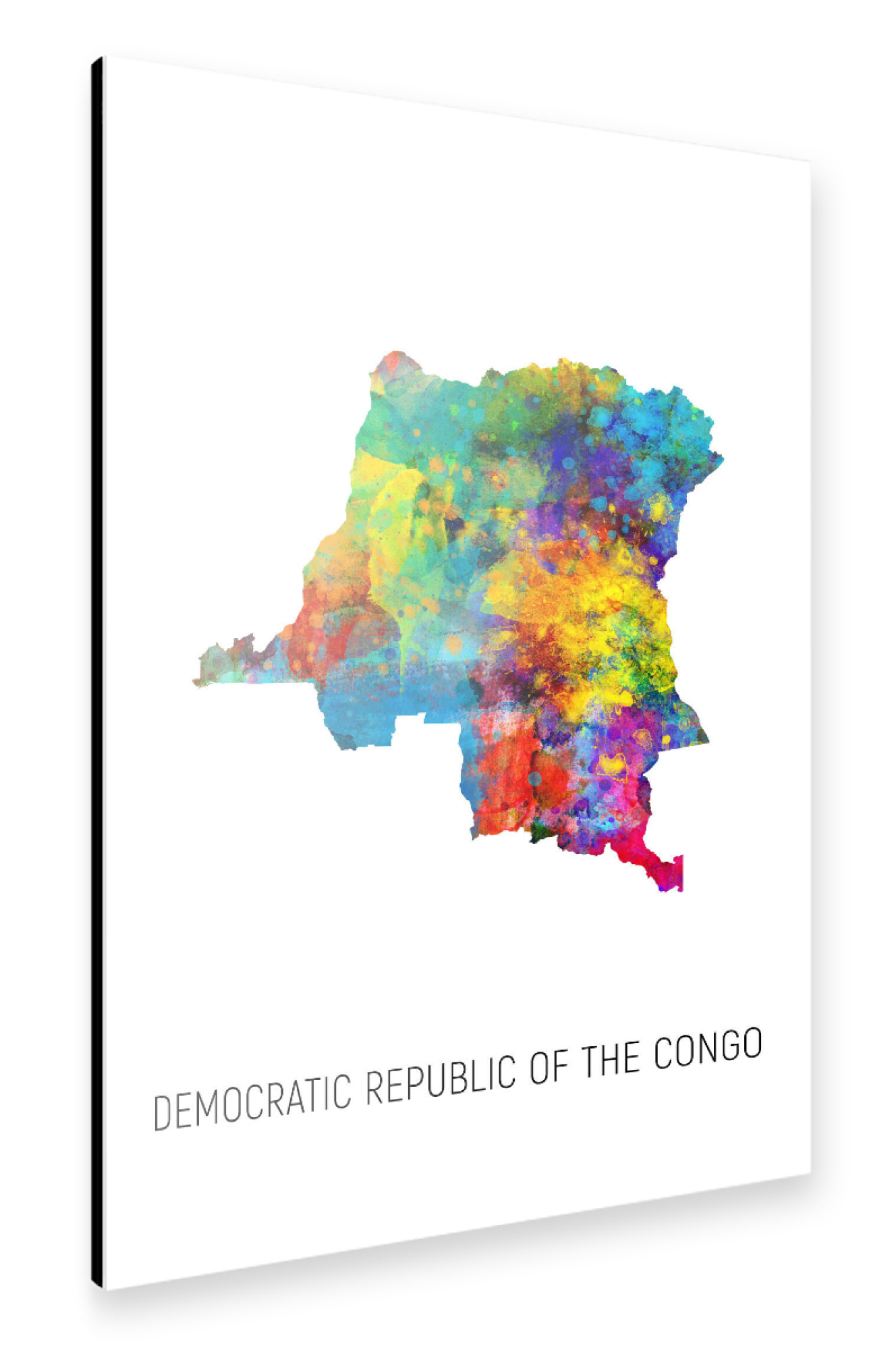 Alu-Dibond "Democratic Republic Congo Map" 75x50 cm artboxONE