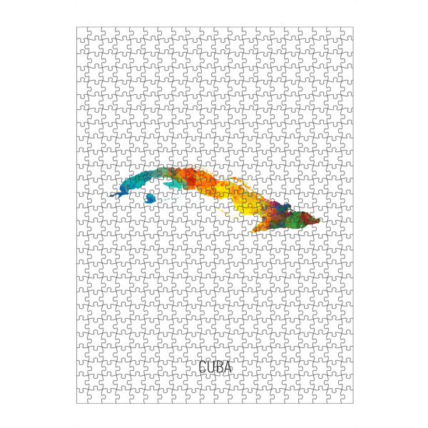 artboxONE Puzzle "Cuba Watercolor Map" artboxONE - Kartografie - Cuba,Map,Watercolor,Painting - Bild cuba