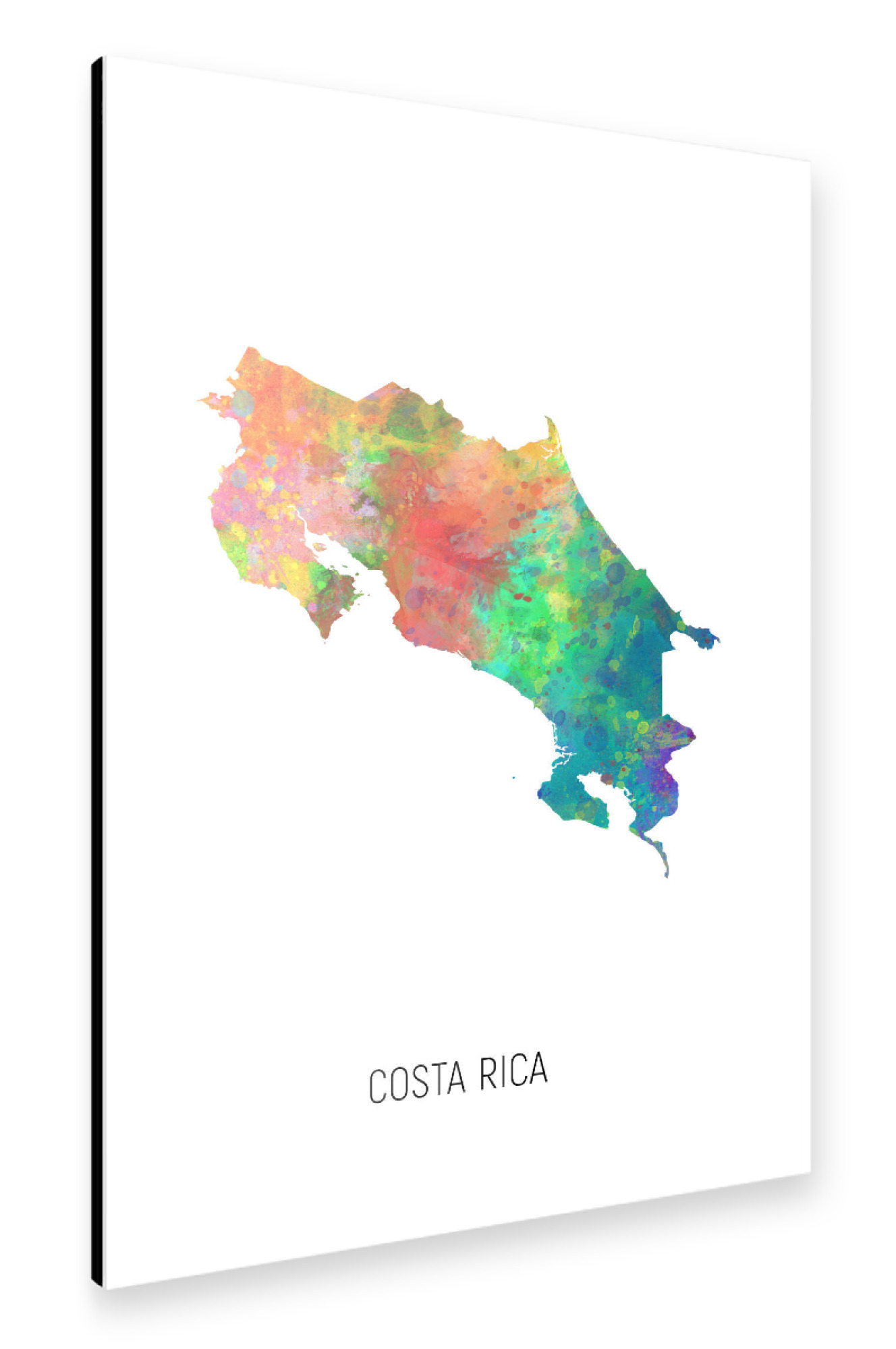 Alu-Dibond "Costa Rica Watercolor Map" 75x50 cm artboxONE