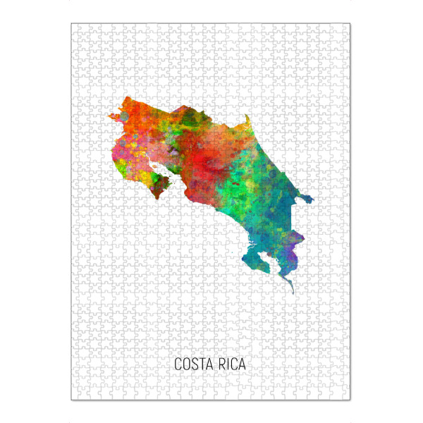 Puzzle Ravensburger "Costa Rica Watercolor Map" artboxONE - Kartografie - Costa rica,Map,Watercolor,Painting - Bild costa rica