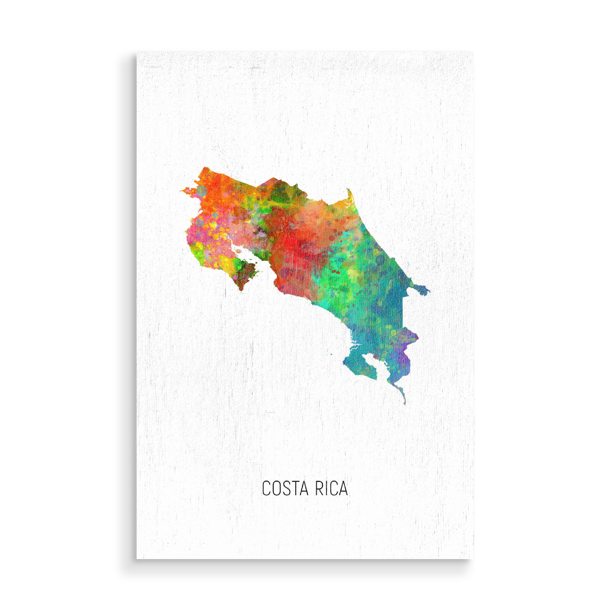 Holzbild "Costa Rica Watercolor Map" artboxONE - Kartografie - Costa rica,Map,Watercolor,Painting
