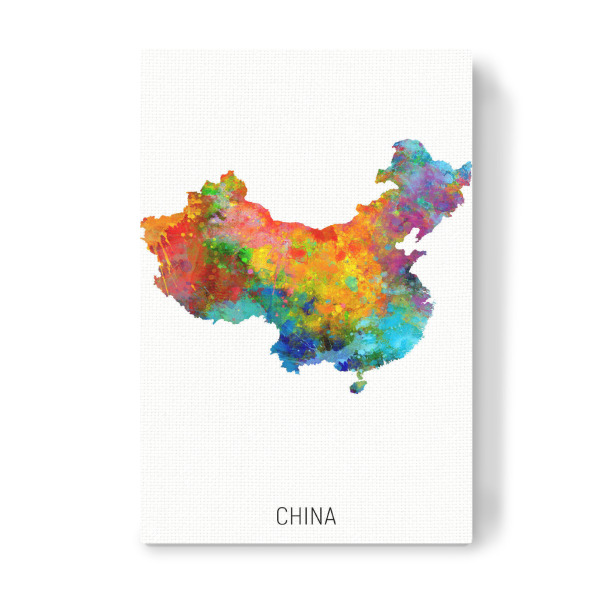 Leinwandbild "China Watercolor Map" artboxONE - Kartografie - China,Stadtkarte,Map,Watercolor,Painting