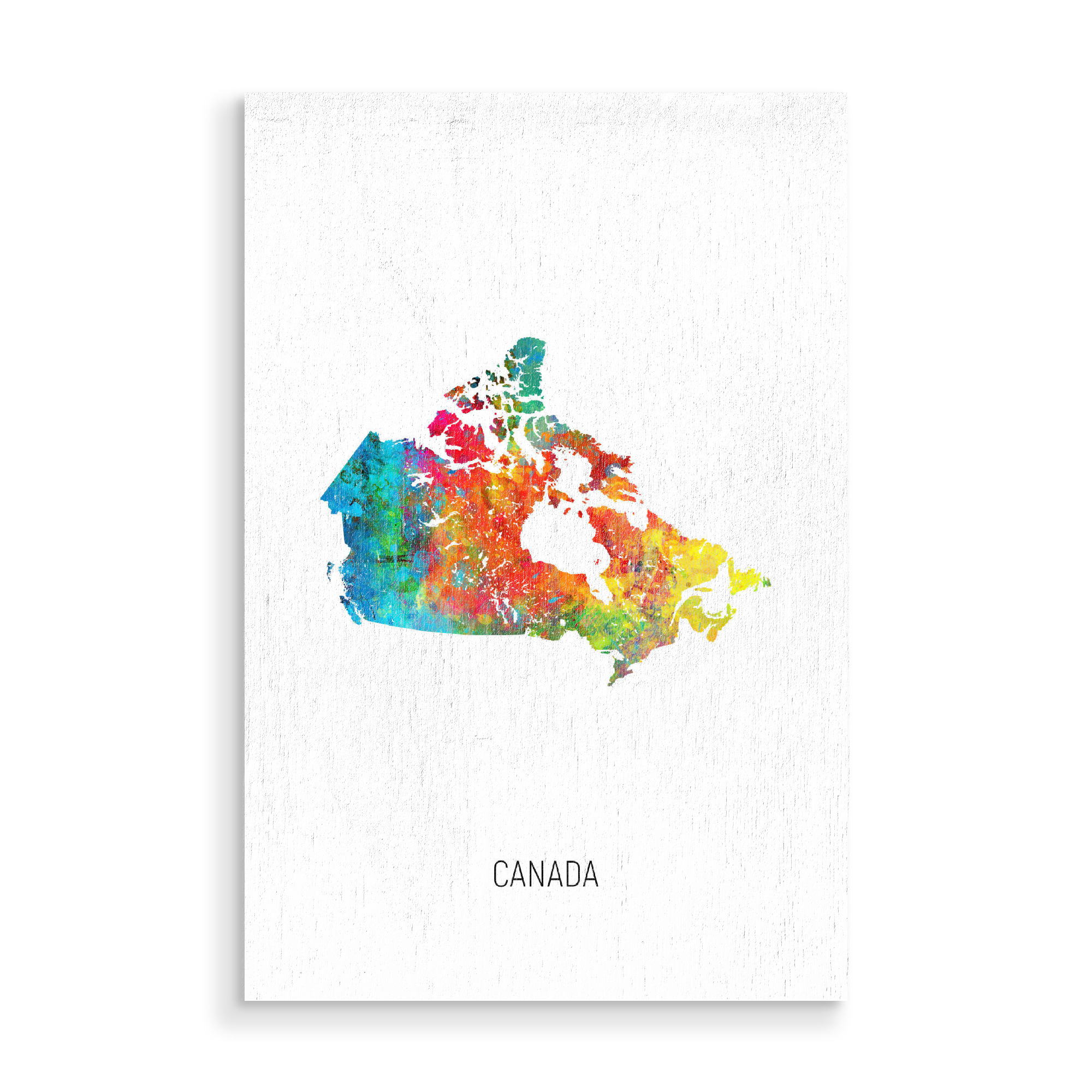 Holzbild "Canada Watercolor Map" artboxONE - Kartografie - Canada,Stadtkarte,Map,Watercolor,Painting