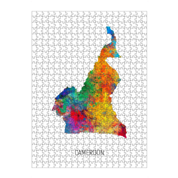 Puzzle Ravensburger "Cameroon Watercolor Map" artboxONE - Kartografie - Cameroon,Stadtkarte,Map,Watercolor,Painting - Bild cameroon