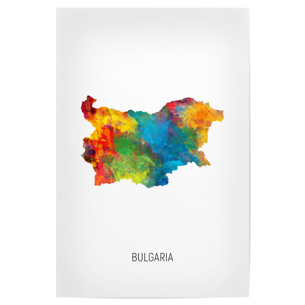 Poster 30x20 cm "Bulgaria Watercolor Map" artboxONE - Kartografie - Bulgaria,Stadtkarte,Map,Watercolor,Painting