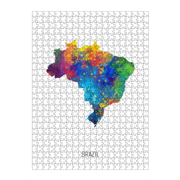 Puzzle Ravensburger "Brazil Watercolor Map" artboxONE - Kartografie - Brazil,Stadtkarte,Map,Watercolor,Painting - Bild brazil