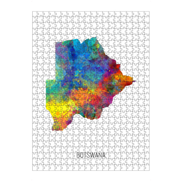 artboxONE Puzzle "Botswana Watercolor Map" artboxONE - Kartografie - Botswana,Stadtkarte,Map,Watercolor,Painting - Bild botswana