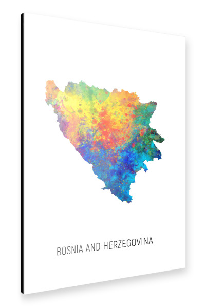 Alu-Dibond "Bosnia Herzegovina Watercolor Map" 30x20 cm artboxONE