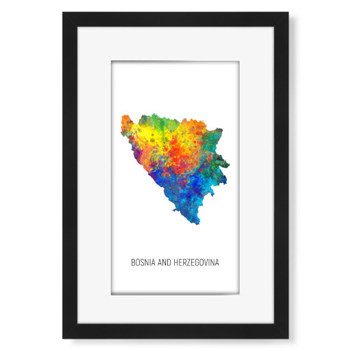Bosnia Herzegovina Watercolor Map