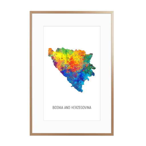 Bosnia Herzegovina Watercolor Map