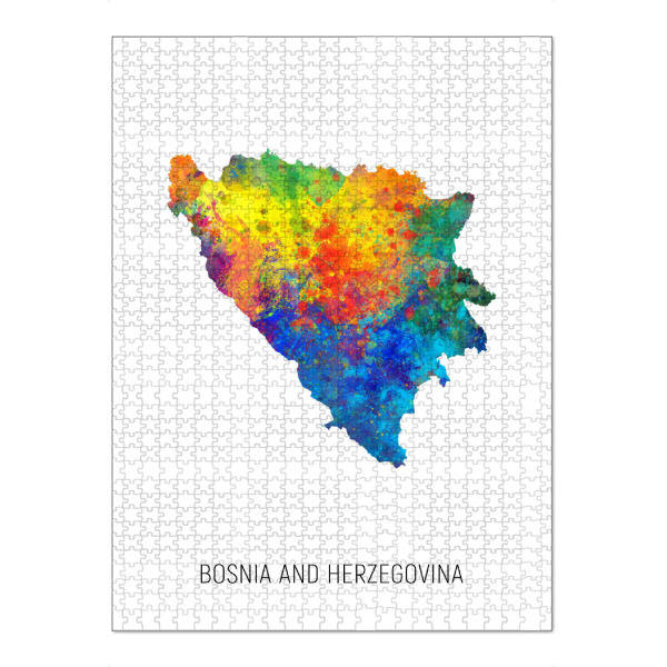 Puzzle Ravensburger "Bosnia Herzegovina Watercolor Map" artboxONE - Kartografie - Bosnia and herzegovina,Stadtkarte,Map,Watercolor,Painting