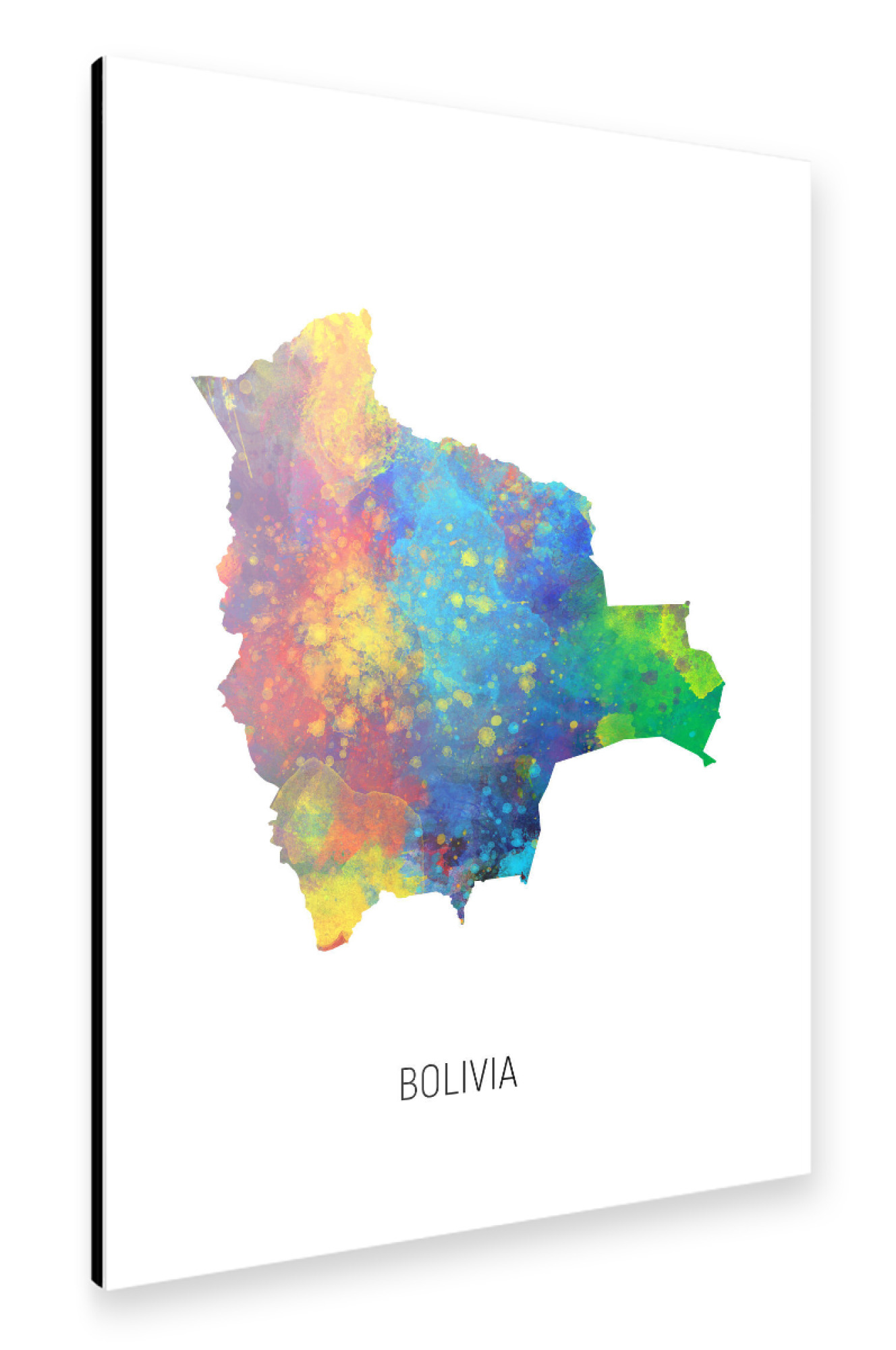 Alu-Dibond "Bolivia Watercolor Map" 30x20 cm artboxONE