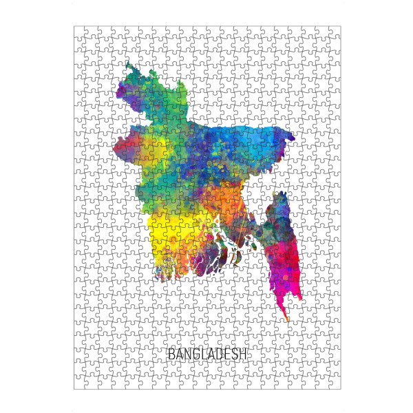 artboxONE Puzzle "Bangladesh Watercolor Map" artboxONE - Kartografie - Bangladesh,Stadtkarte,Map,Watercolor,Painting - Bild bangladesh