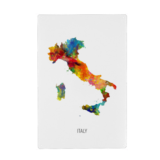 Italy Watercolor Map