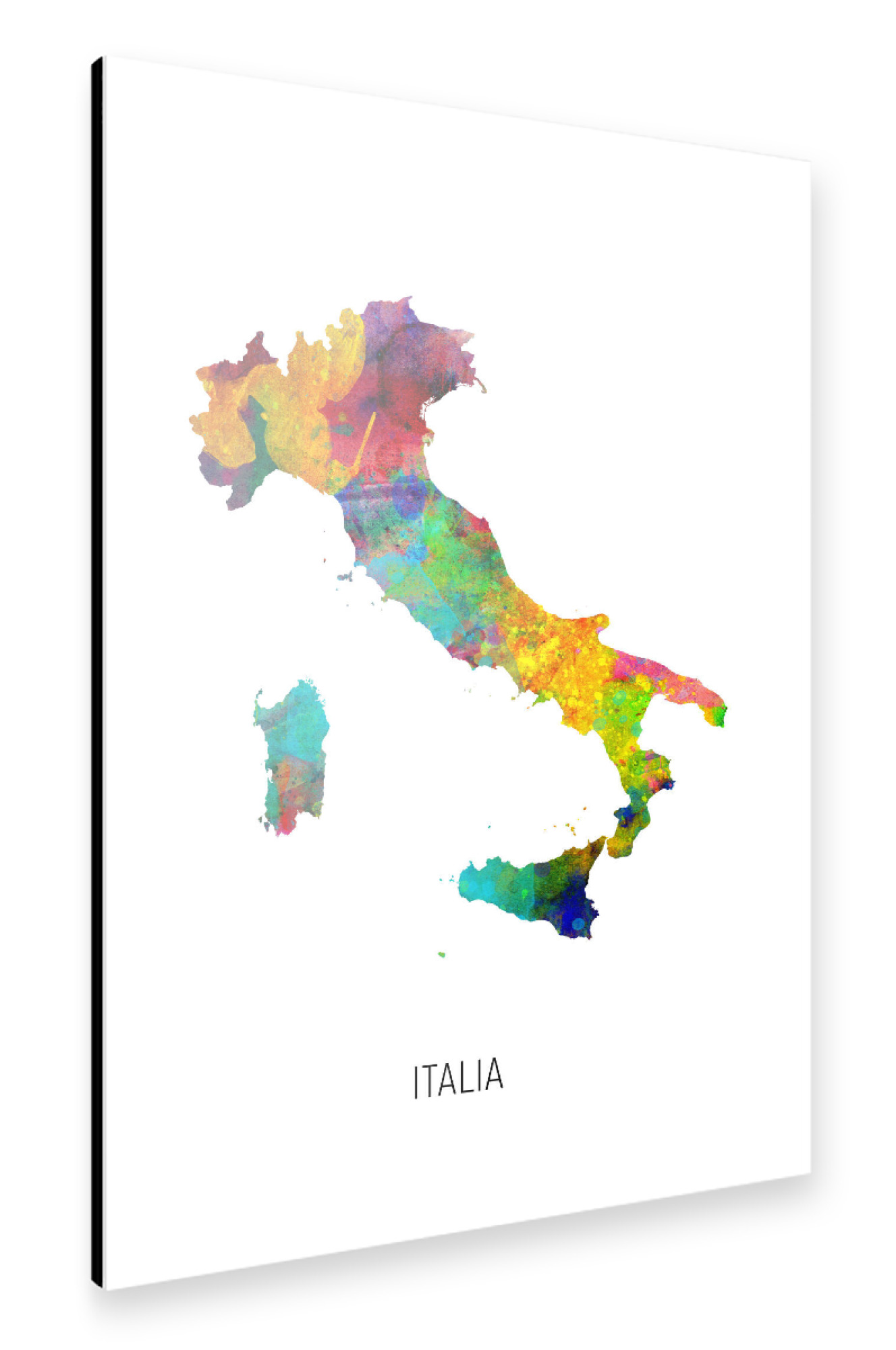 Alu-Dibond "Italia Watercolor Map" 30x20 cm artboxONE