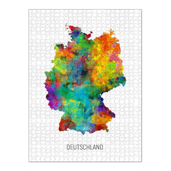 Puzzle Ravensburger "Deutschland Watercolor Map" artboxONE - Kartografie - Deutschland,Stadtkarte,Map,Watercolor,Painting - Bild deutschland