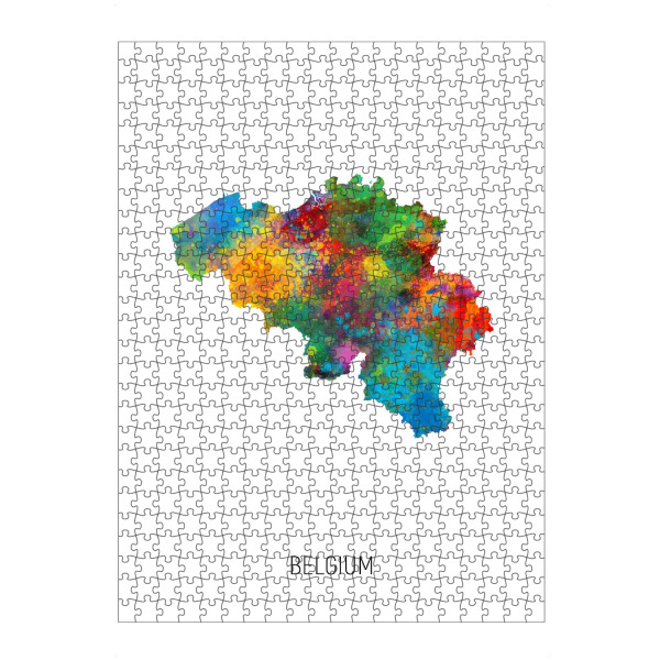 Puzzle Ravensburger "Belgium Watercolor Map" artboxONE - Kartografie - Belgium,Stadtkarte,Map,Watercolor,Painting - Bild belgium