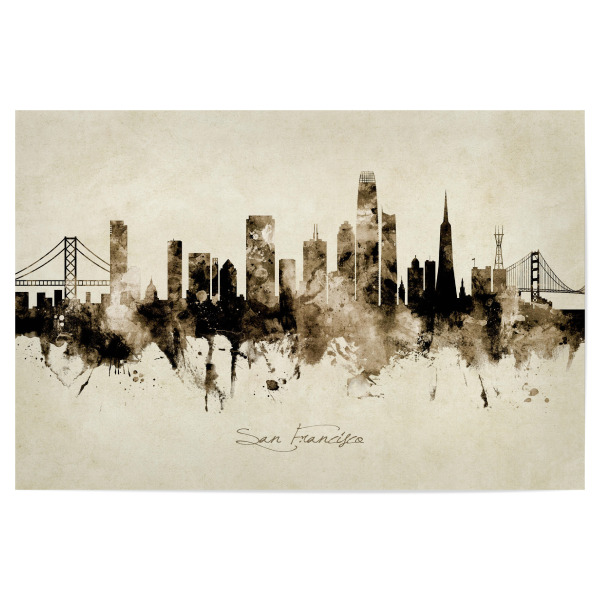 Poster 30x20 cm "San Francisco Skyline Sepia" artboxONE - Städte,Städte / San Francisco