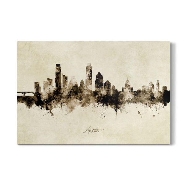 Galerie-Print "Austin Texas Skyline Sepia" 30x20 cm artboxONE
