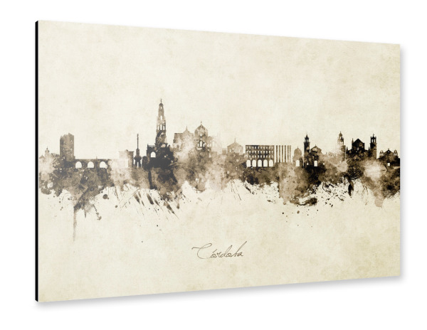 Alu-Dibond "Córdoba Spain Skyline Sepia" 30x20 cm artboxONE