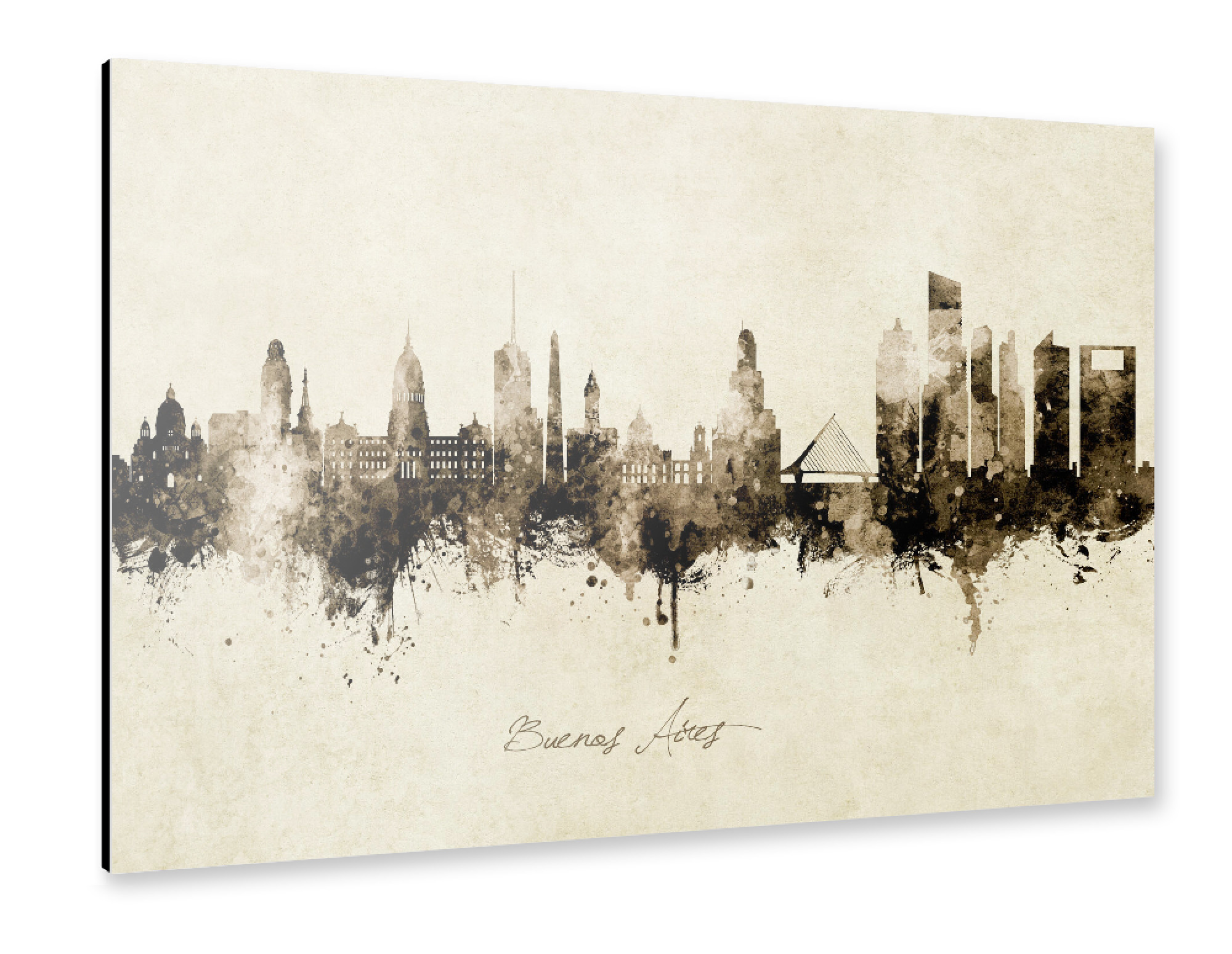 Alu-Dibond "Buenos Aires Skyline Sepia" 75x50 cm artboxONE