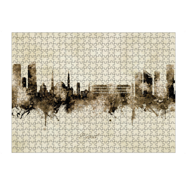 artboxONE Puzzle "Beirut Lebanon Skyline Sepia" artboxONE - Städte - Beirut,Lebanon,Skyline,Cityscape,Stadtbild,Watercolor,Painting - Bild beirut