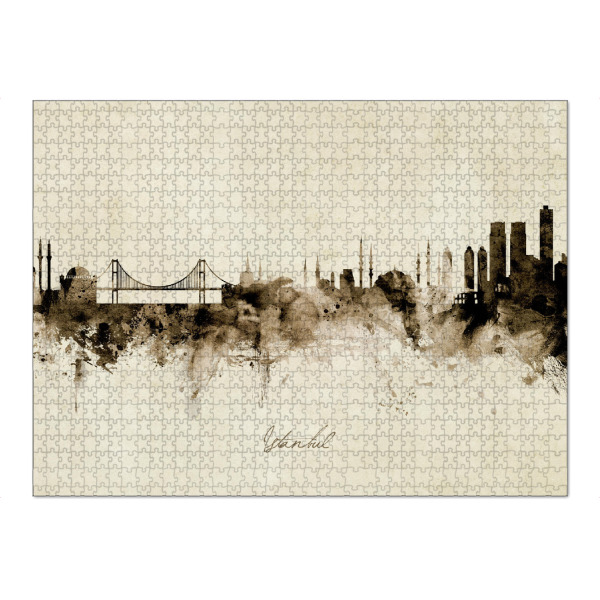 Puzzle Ravensburger "Istanbul Turkey Skyline Sepia" artboxONE - Städte,Städte / Istanbul