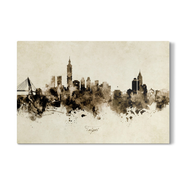 Galerie-Print "Taipei Taiwan Skyline Sepia" 30x20 cm artboxONE