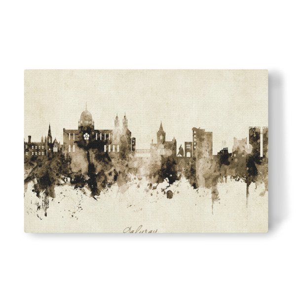 Leinwandbild "Galway Ireland Skyline Sepia" artboxONE - Städte - Galway,Ireland,Skyline,Cityscape,Stadtbild,Watercolor,Painting