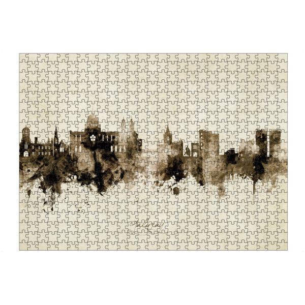 artboxONE Puzzle "Galway Ireland Skyline Sepia" artboxONE - Städte - Galway,Ireland,Skyline,Cityscape,Stadtbild,Watercolor,Painting - Bild galway