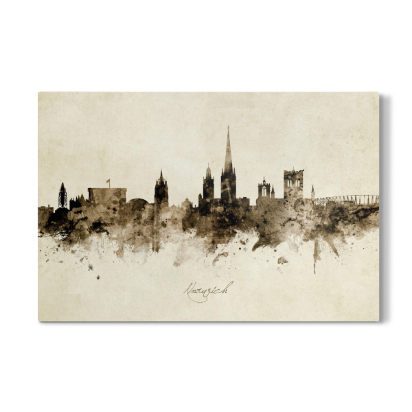 Galerie-Print "Norwich England Skyline Sepia" 30x20 cm artboxONE