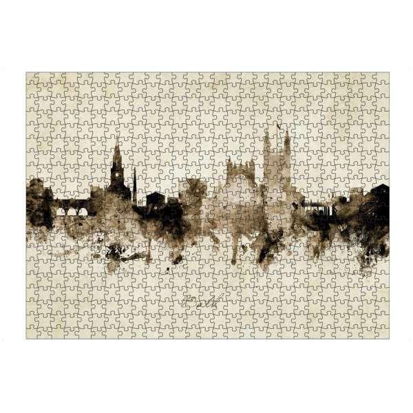 artboxONE Puzzle "Bath England Skyline Sepia" artboxONE - Städte - Bath,England,Skyline,Cityscape,Stadtbild,Watercolor,Painting - Bild bath