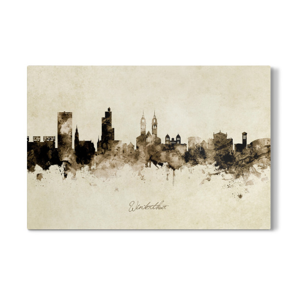 Galerie-Print "Winterthur Skyline Sepia" 30x20 cm artboxONE