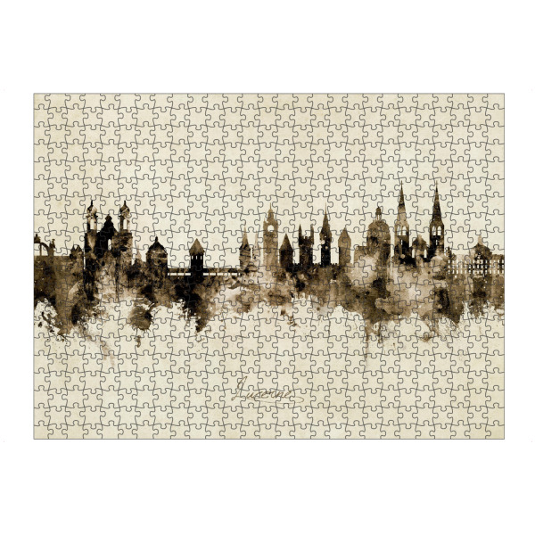 artboxONE Puzzle "Lucerne Switzerland Skyline Sepia" artboxONE - Städte - Lucerne,Switzerland,Skyline,Cityscape,Stadtbild,Watercolor,Painting