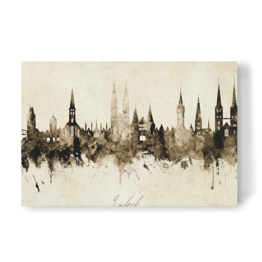 Lubeck Germany Skyline Sepia