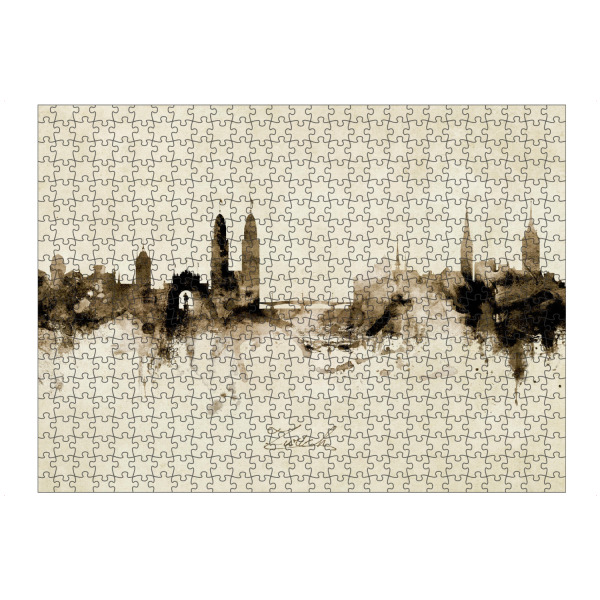 Puzzle Ravensburger "Zurich Switzerland Skyline Sepia" artboxONE - Städte / Zürich