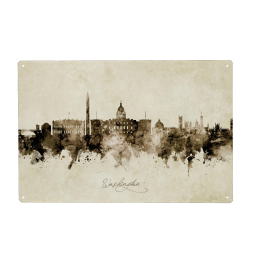 Washington DC Skyline Sepia