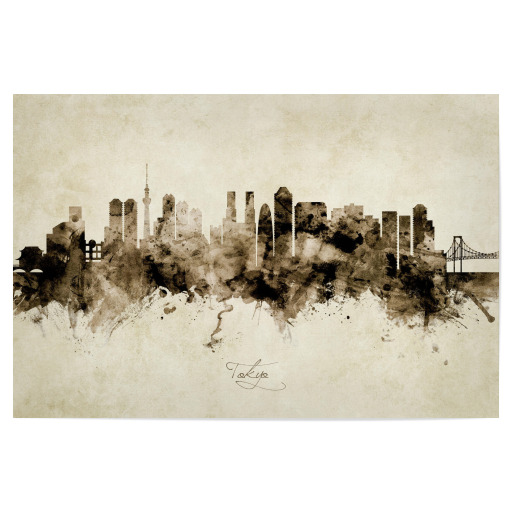 Tokyo Japan Skyline Sepia