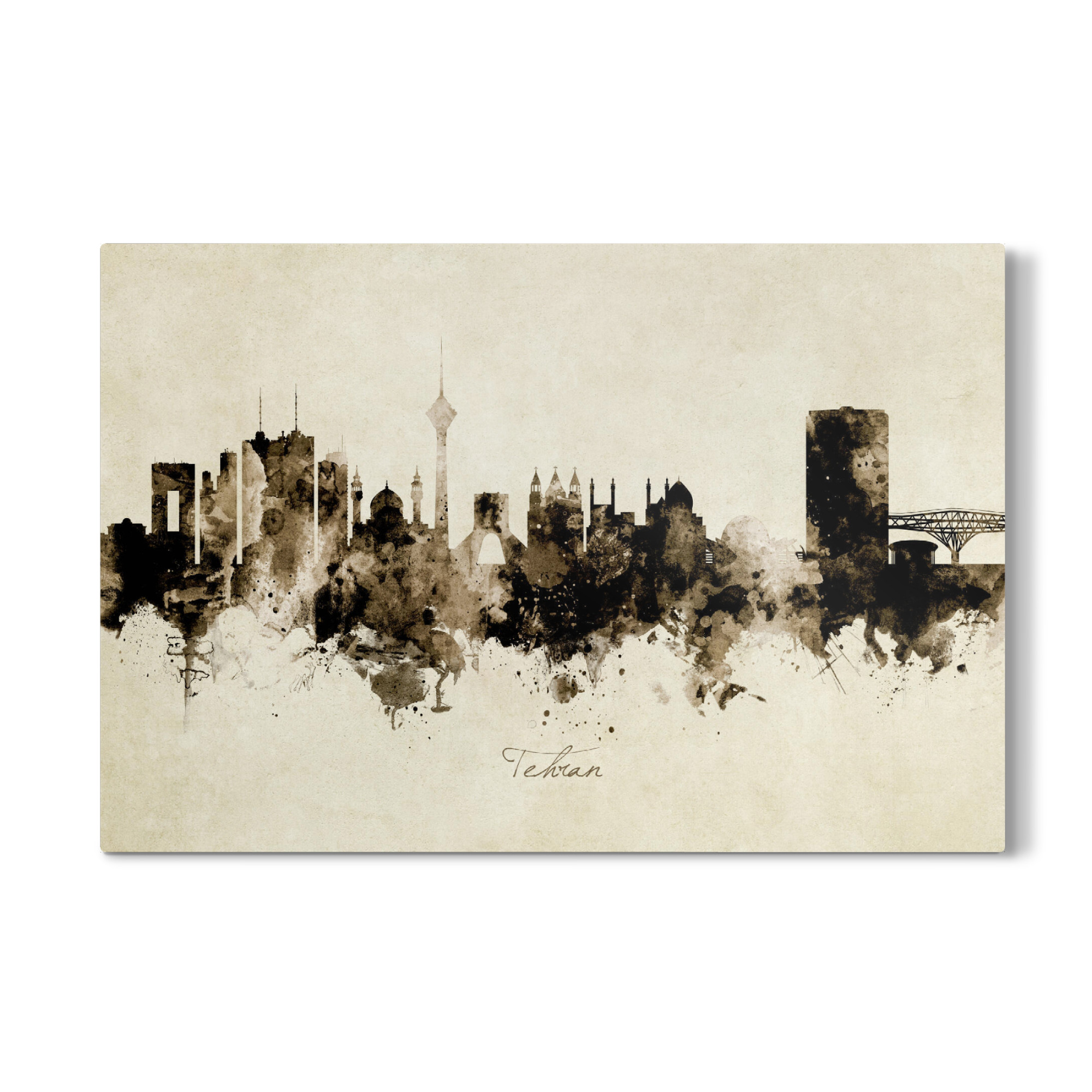 Galerie-Print "Tehran Iran Skyline Sepia" 75x50 cm artboxONE