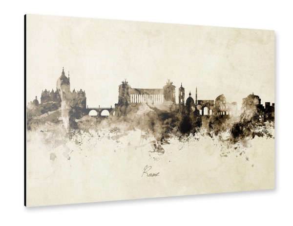 Alu-Dibond "Rome Italy Skyline Sepia" 30x20 cm artboxONE