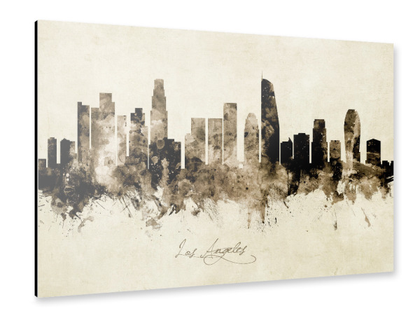 Alu-Dibond "Los Angeles CA Skyline Sepia" 30x20 cm artboxONE