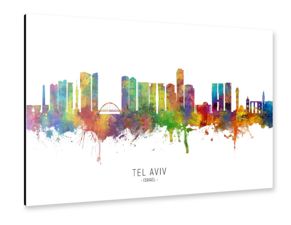 Alu-Dibond "Tel Aviv Israel Skyline txt" 30x20 cm artboxONE