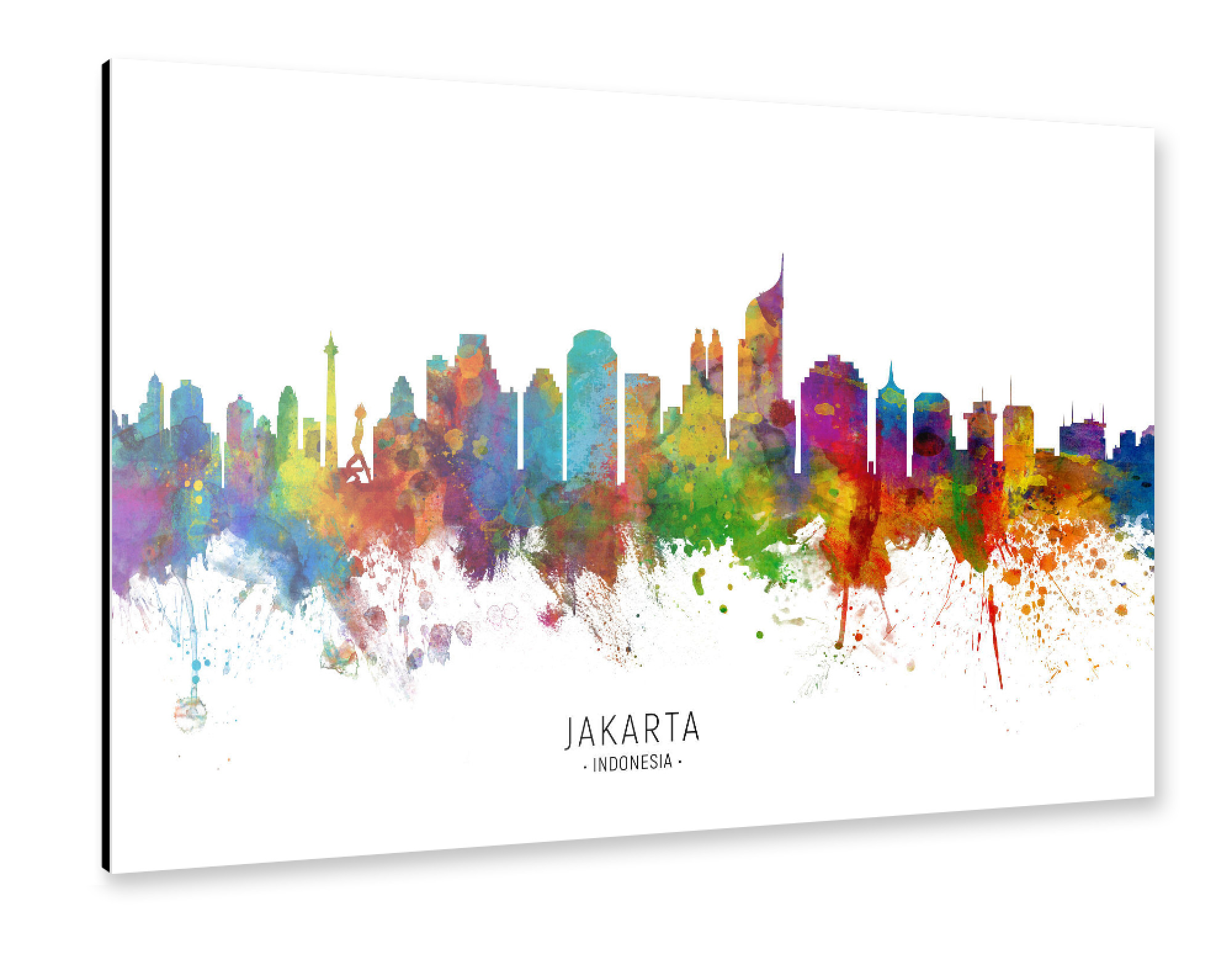 Alu-Dibond "Jakarta Skyline Indonesia txt" 30x20 cm artboxONE