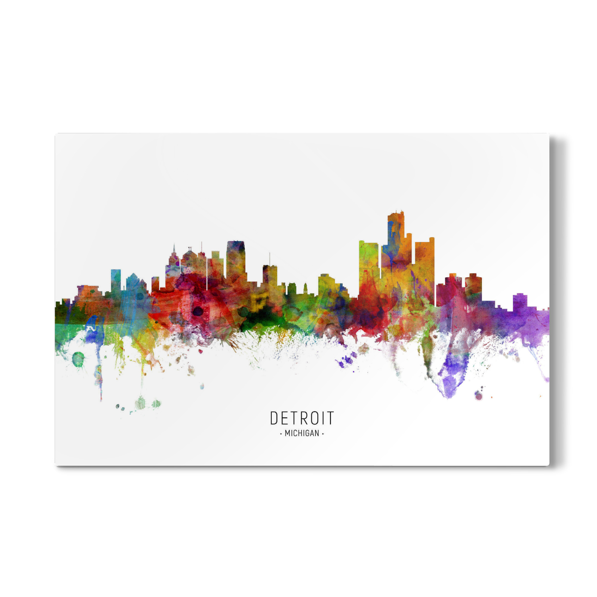 Galerie-Print "Detroit Michigan Skyline txt" 75x50 cm artboxONE