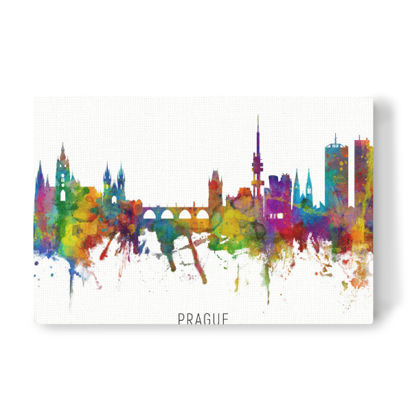 Leinwandbild "Prague Czech Republic Skyline txt" artboxONE - Städte,Städte / Prag