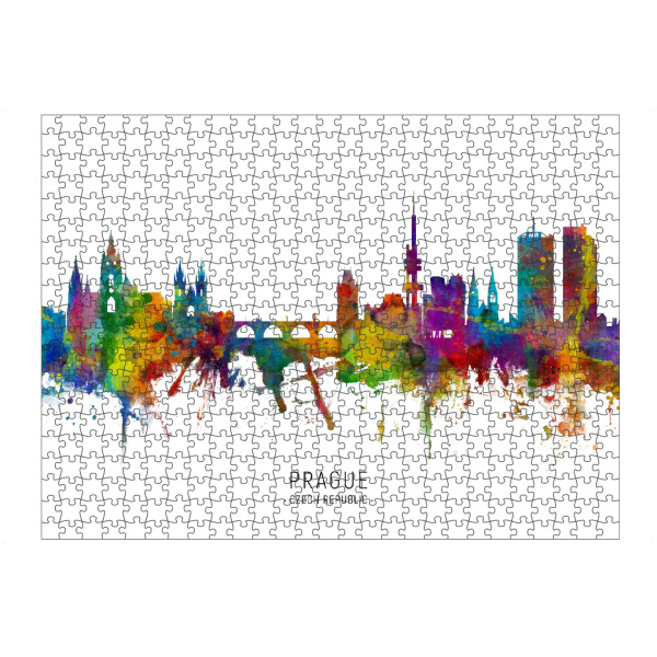 artboxONE Puzzle "Prague Czech Republic Skyline txt" artboxONE - Städte,Städte / Prag